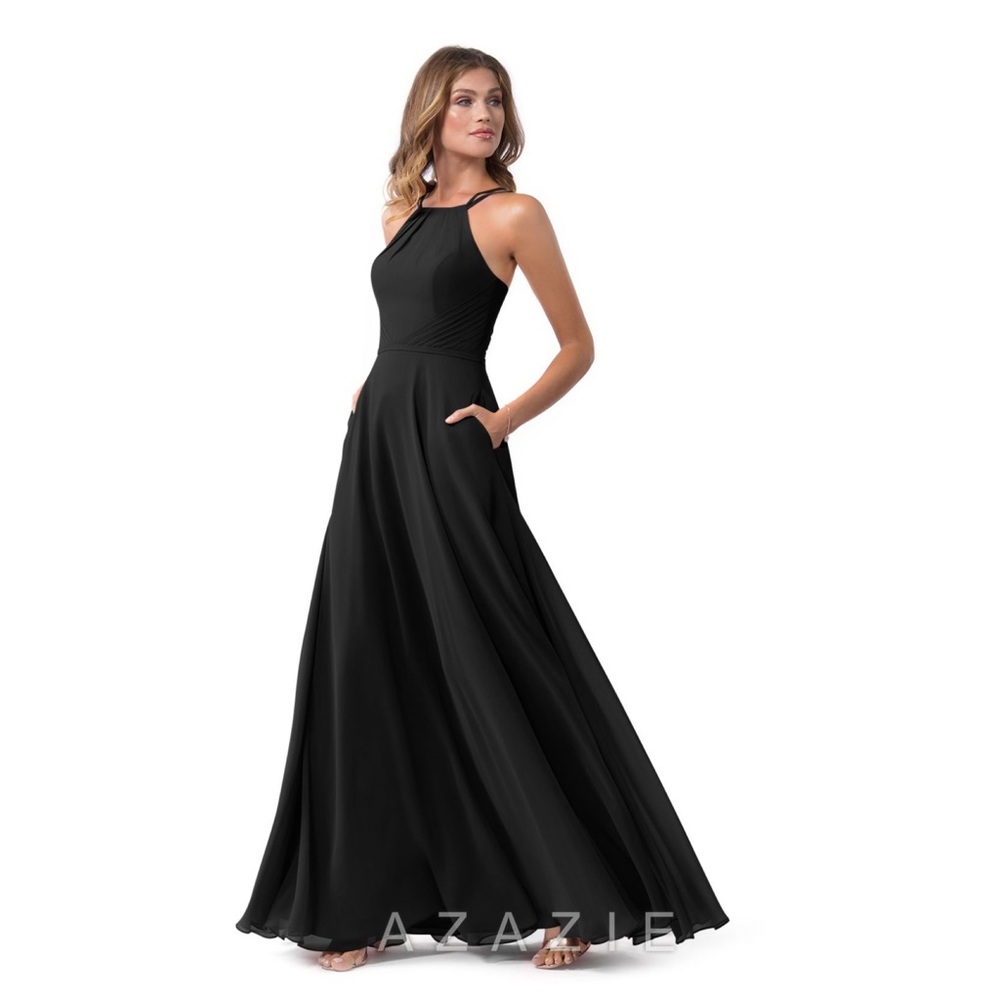 Azazie Bridesmaids Dress: Melinda - Black